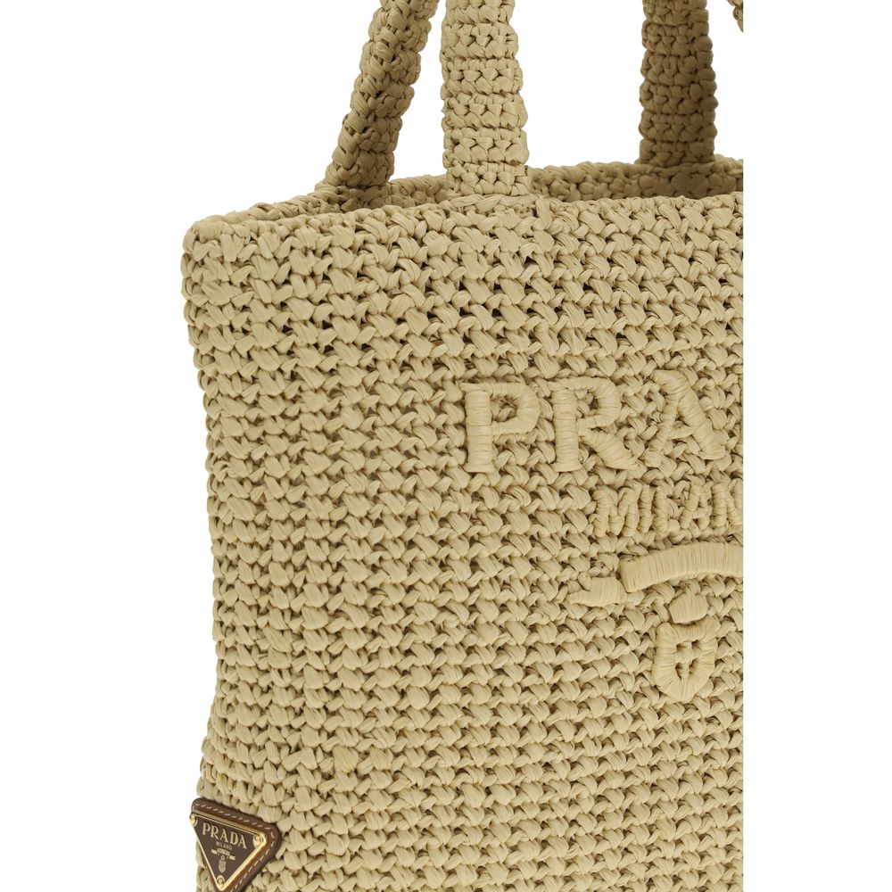 Beige Viscose Handbag Prada