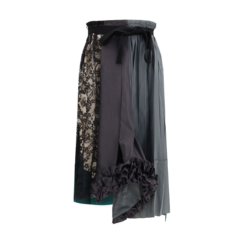 Multicolor Silk Midi Skirt Prada
