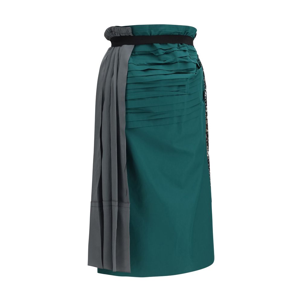 Multicolor Silk Midi Skirt Prada