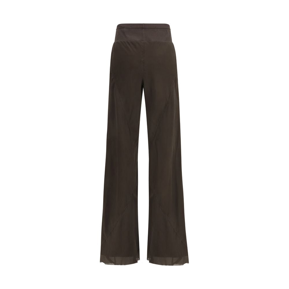 Brown Silk Casual Pants Rick Owens