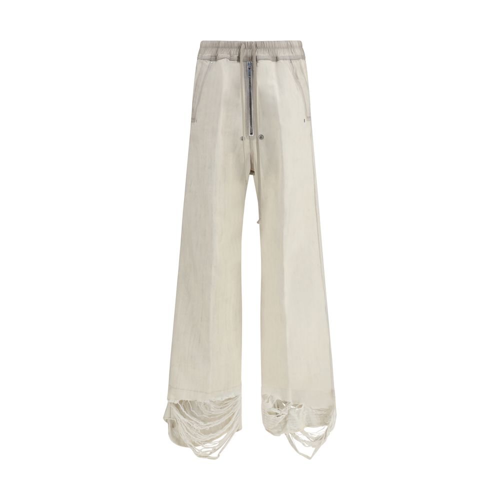 White Cotton Casual Pants Rick Owens