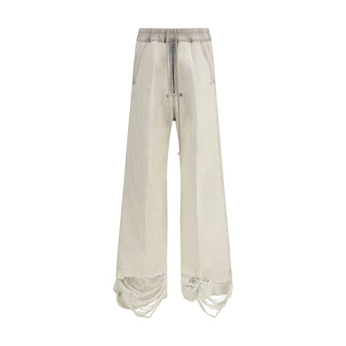 White Cotton Casual Pants Rick Owens
