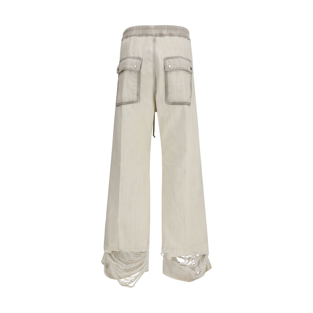 White Cotton Casual Pants Rick Owens