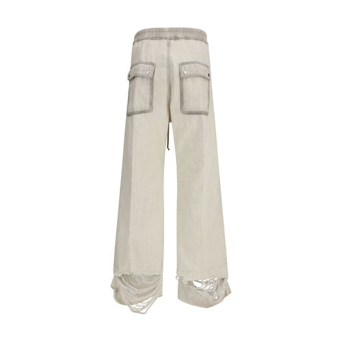 White Cotton Casual Pants Rick Owens