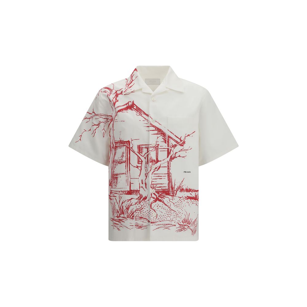 White Cotton Shirt Prada