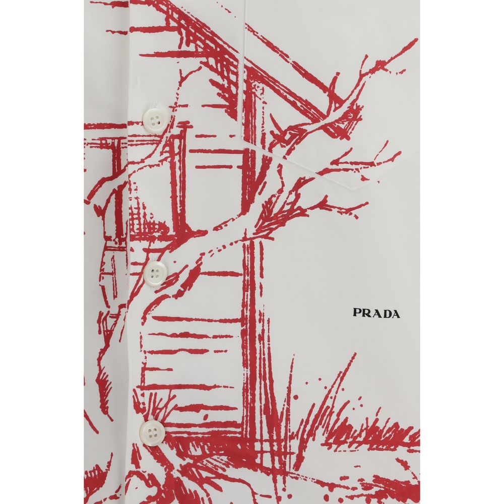 White Cotton Shirt Prada