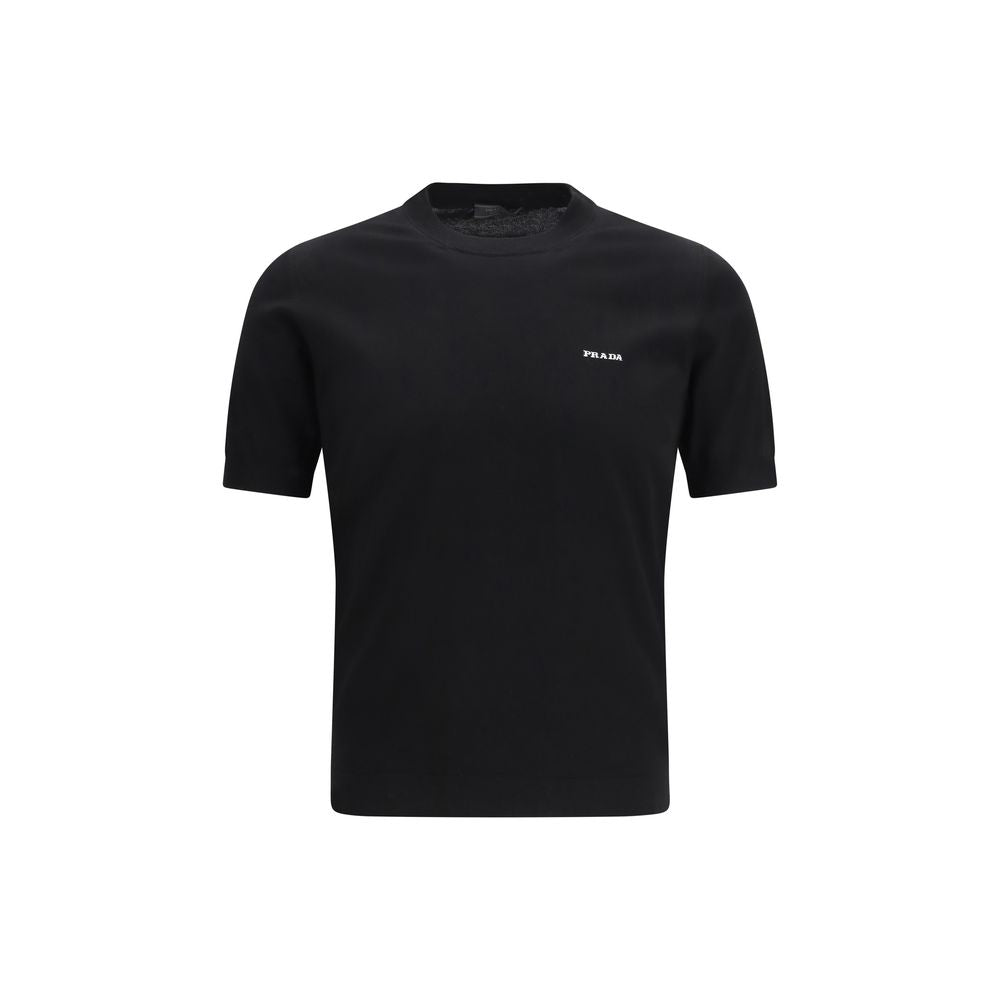 Black Cotton T-Shirt Prada