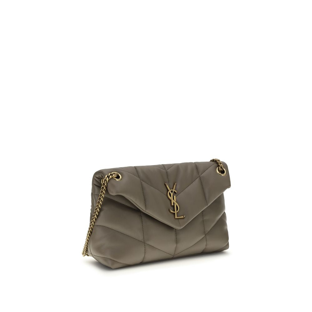 Gray Lamb Leather Shoulder Bag Saint Laurent