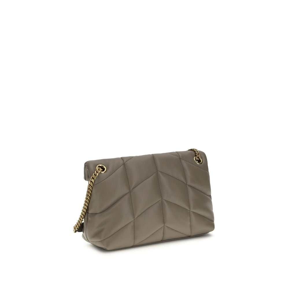Gray Lamb Leather Shoulder Bag Saint Laurent