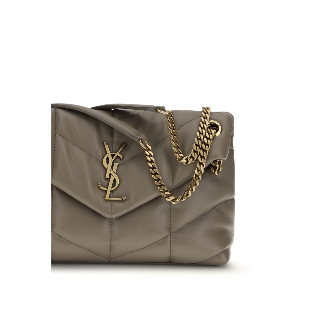 Gray Lamb Leather Shoulder Bag Saint Laurent