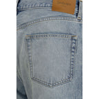 Blue Cotton Straight-Leg Jeans Saint Laurent