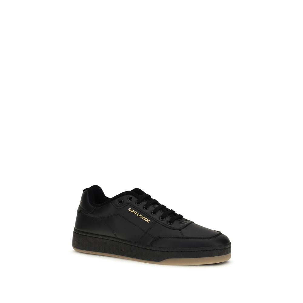Black Calf Leather Bos Taurus Low Top Sneakers Saint Laurent