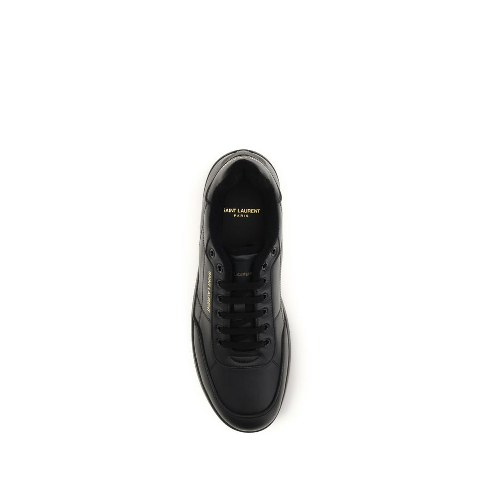 Black Calf Leather Bos Taurus Low Top Sneakers Saint Laurent