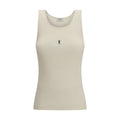 Beige Cotton Tank Tops Saint Laurent