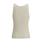 Beige Cotton Tank Tops Saint Laurent