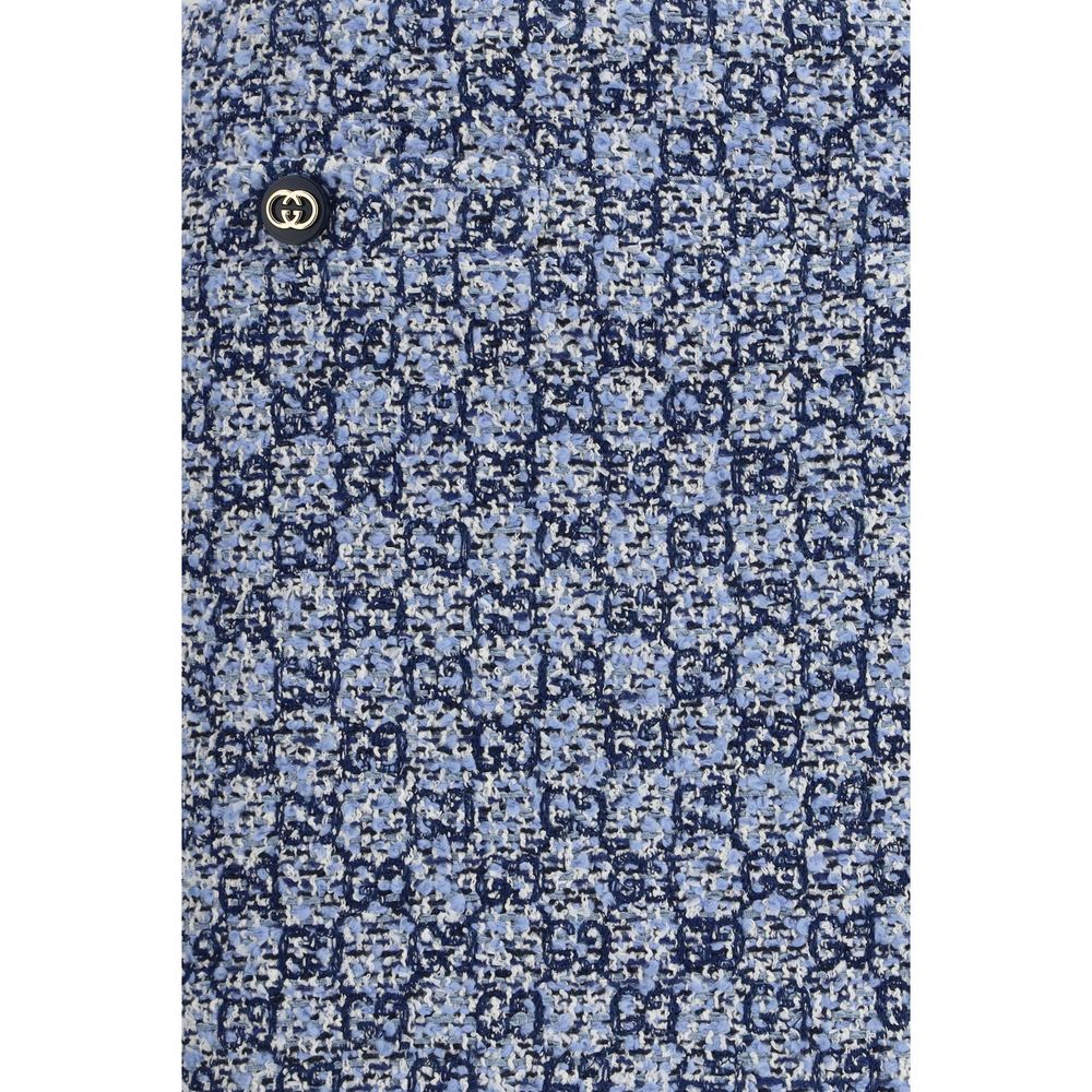 Blue Cotton Mini Skirt Gucci