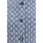 Blue Cotton Sleveless Jacket Gucci