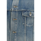 Blue Cotton Denim Jacket Saint Laurent