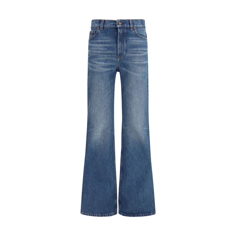 Blue Cotton Flared Jeans Chloé