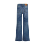Blue Cotton Flared Jeans Chloé