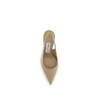 Beige Calf Leather Bos Taurus High Heel Pumps