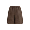 Brown Linen Bermuda Shorts Gucci