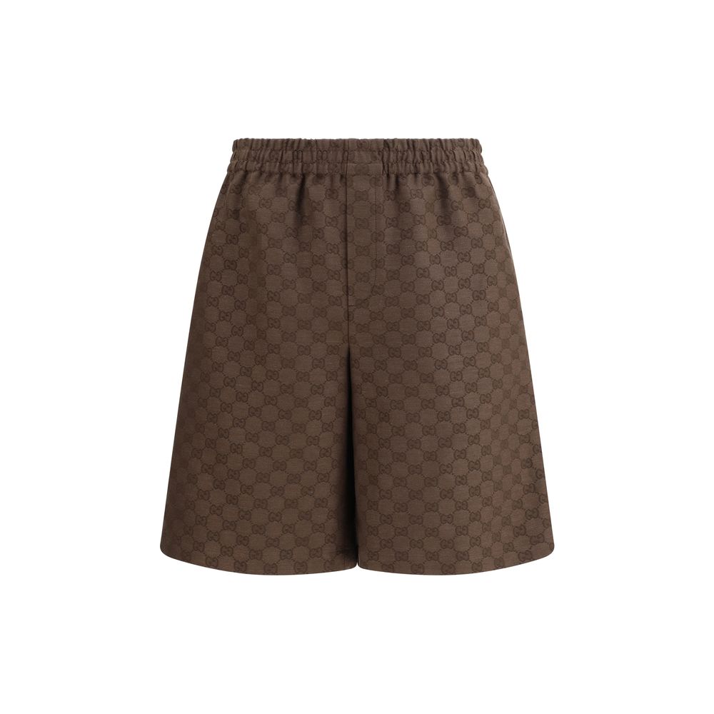 Brown Linen Bermuda Shorts Gucci