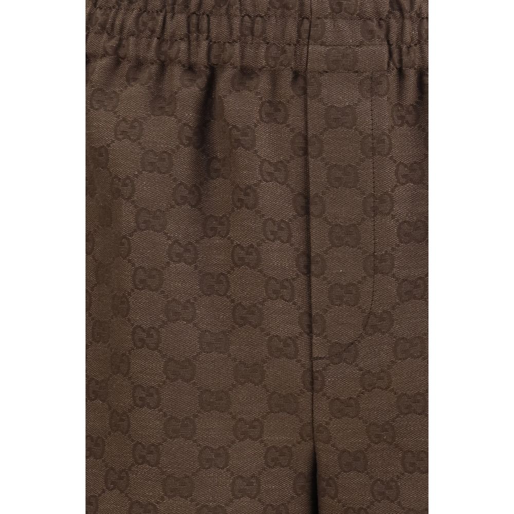 Brown Linen Bermuda Shorts Gucci