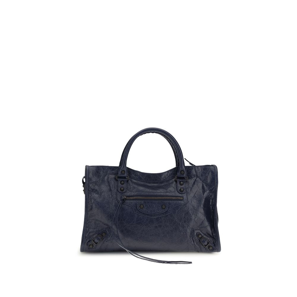Blue Calf Leather Bos Taurus Shoulder Bag Balenciaga