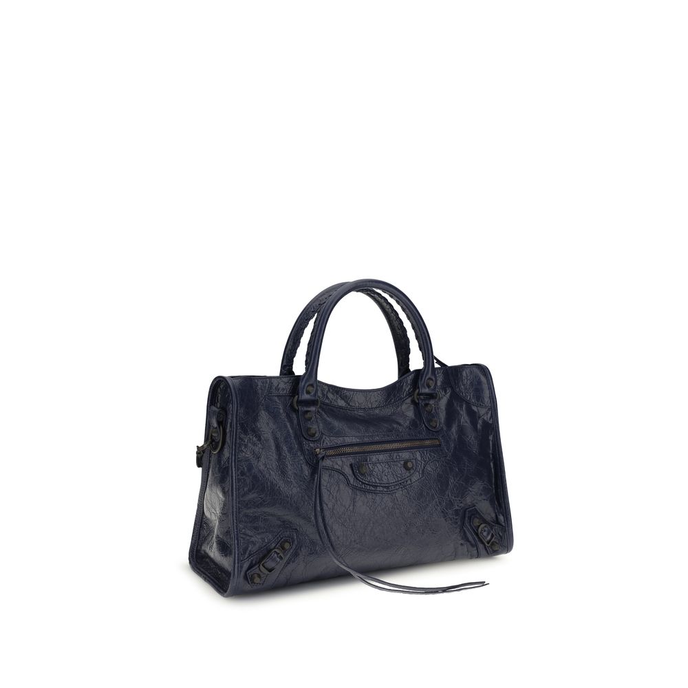 Blue Calf Leather Bos Taurus Shoulder Bag Balenciaga