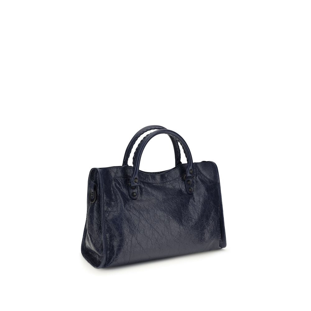 Blue Calf Leather Bos Taurus Shoulder Bag Balenciaga