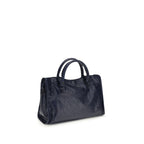 Blue Calf Leather Bos Taurus Shoulder Bag Balenciaga