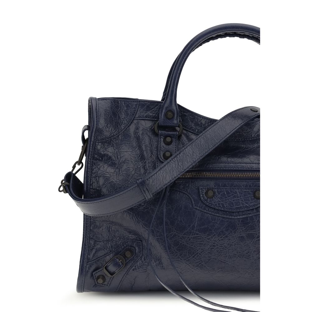 Blue Calf Leather Bos Taurus Shoulder Bag Balenciaga
