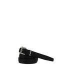 Black Lamb Ovis Aries Aries Thin Belt Saint Laurent