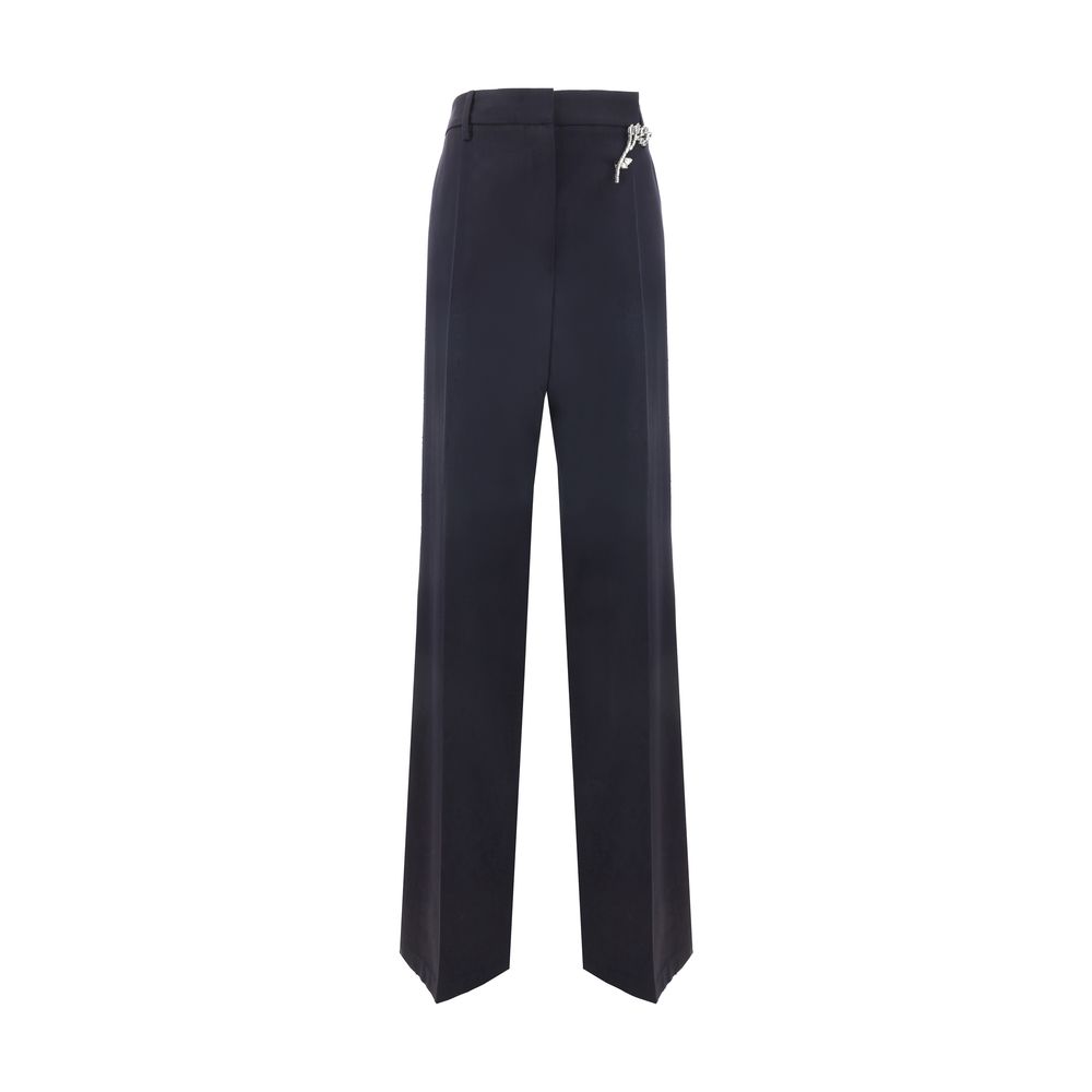 Blue Wool Casual Pants Prada