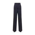 Blue Wool Casual Pants Prada