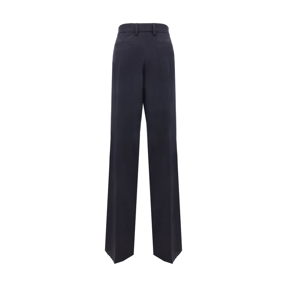 Blue Wool Casual Pants Prada