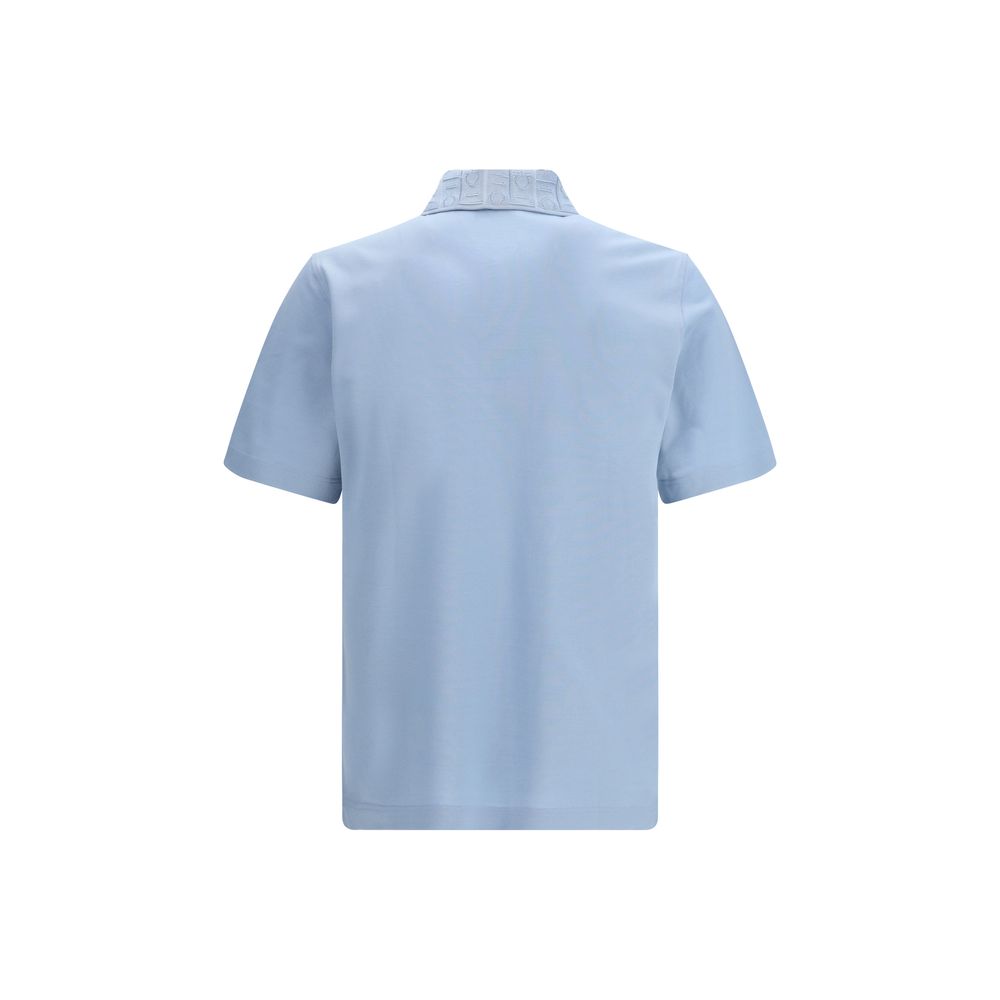 Blue Cotton Polo Shirt Ferragamo