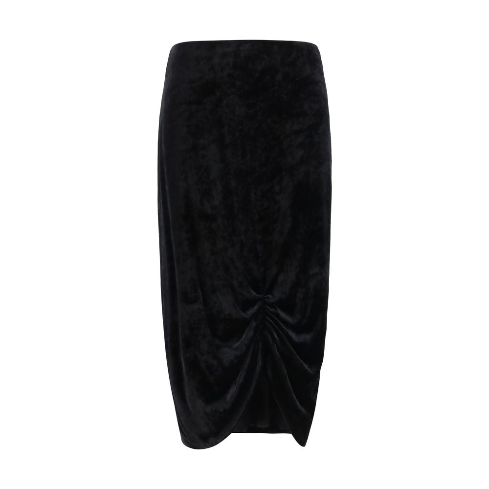 Black Viscose Long Skirt Valentino