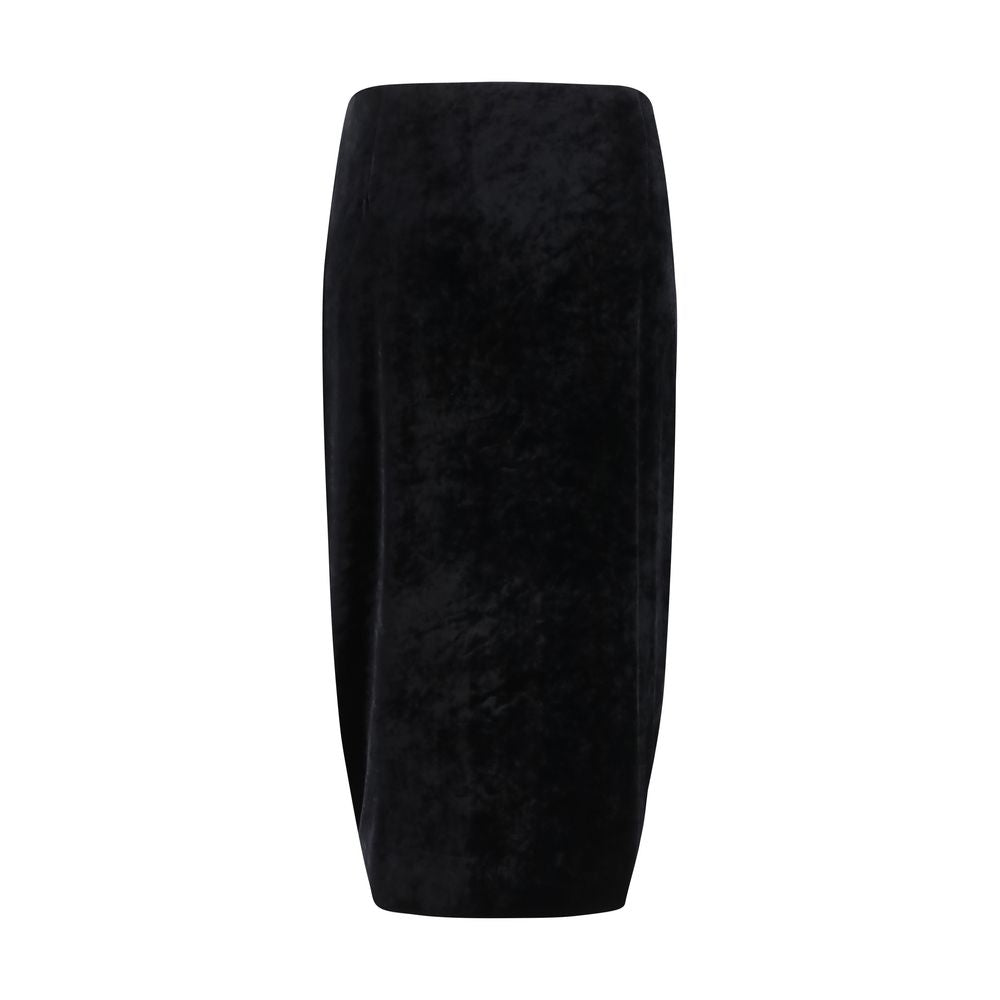 Black Viscose Long Skirt Valentino