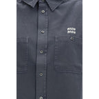 Gray Cotton Dress Shirt Miu Miu