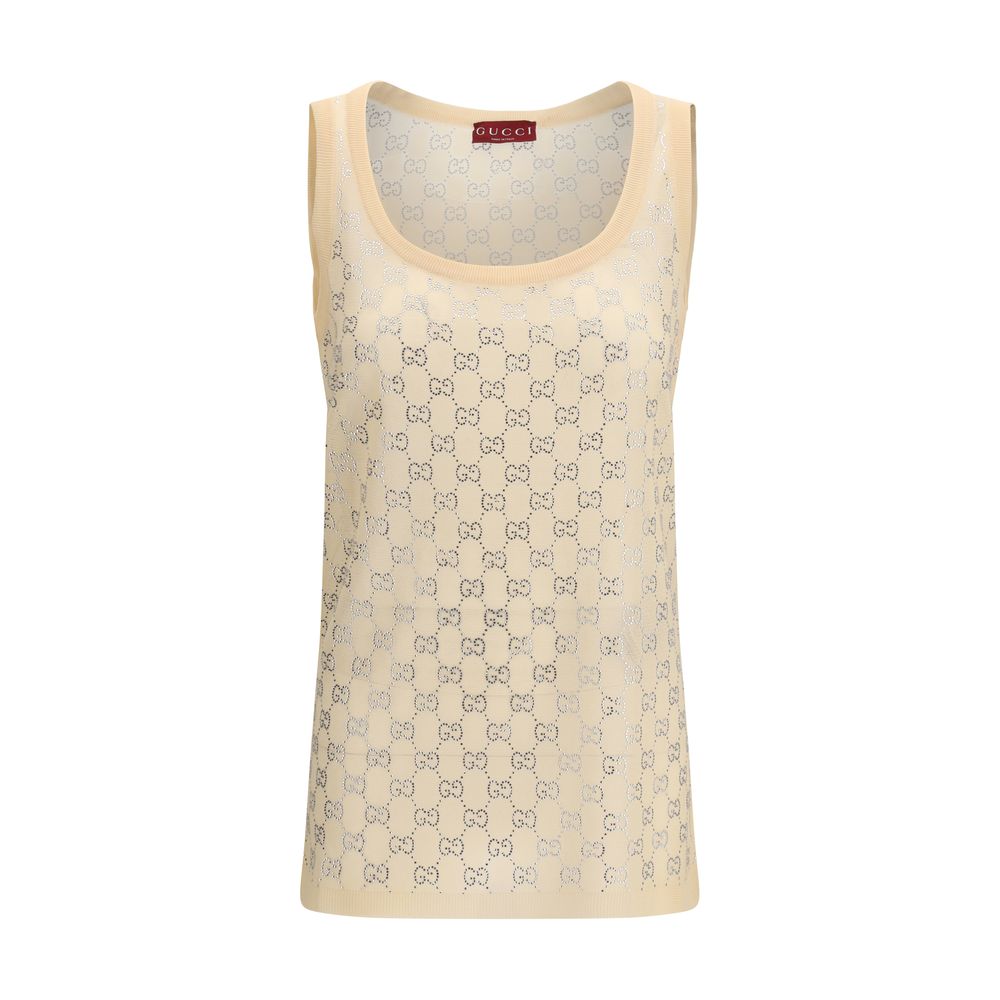 Multicolor Silk Tank Tops Gucci