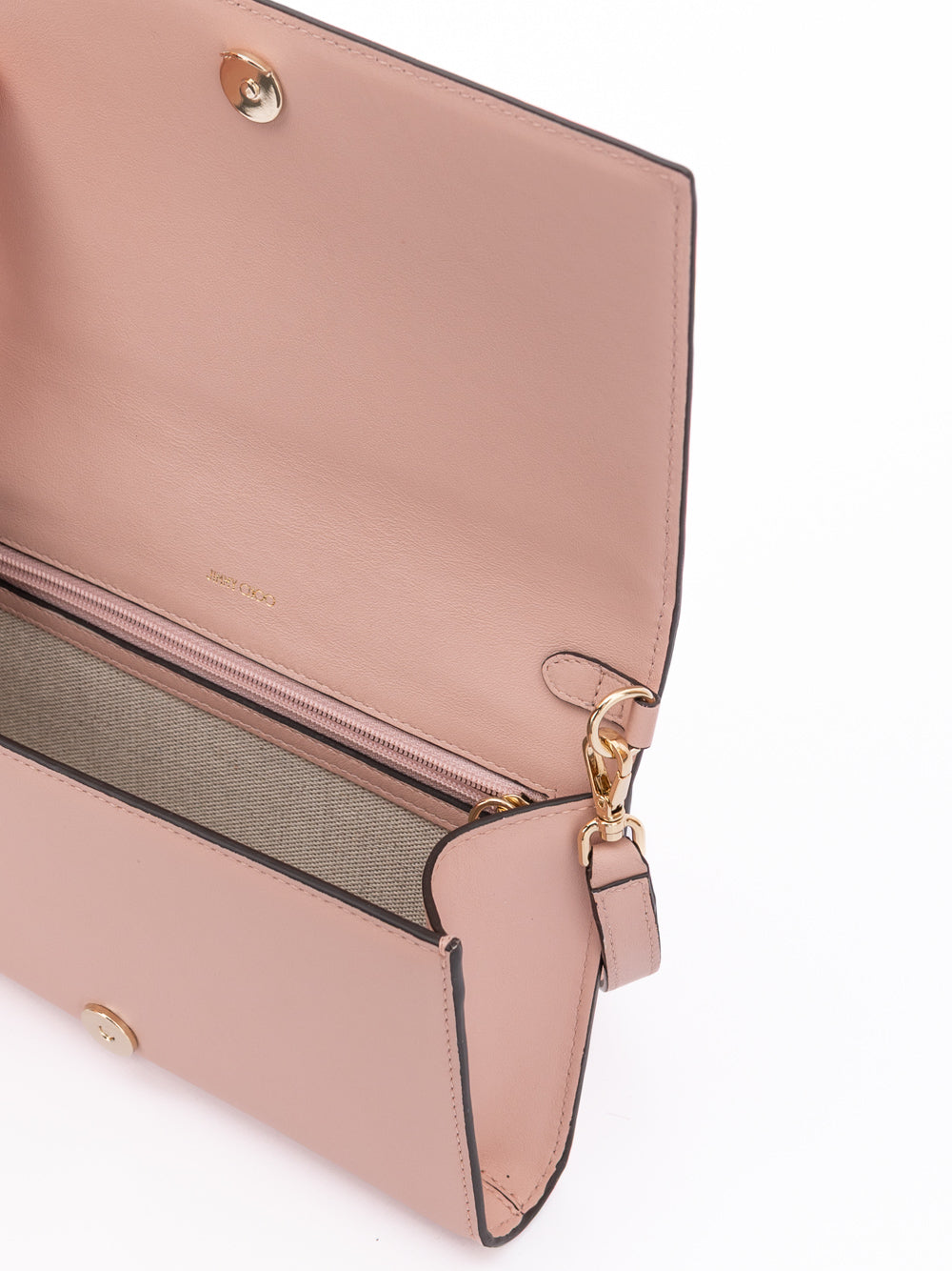 Podwer Pink Avenue Leather Shoulder Strap Bag Jimmy Choo