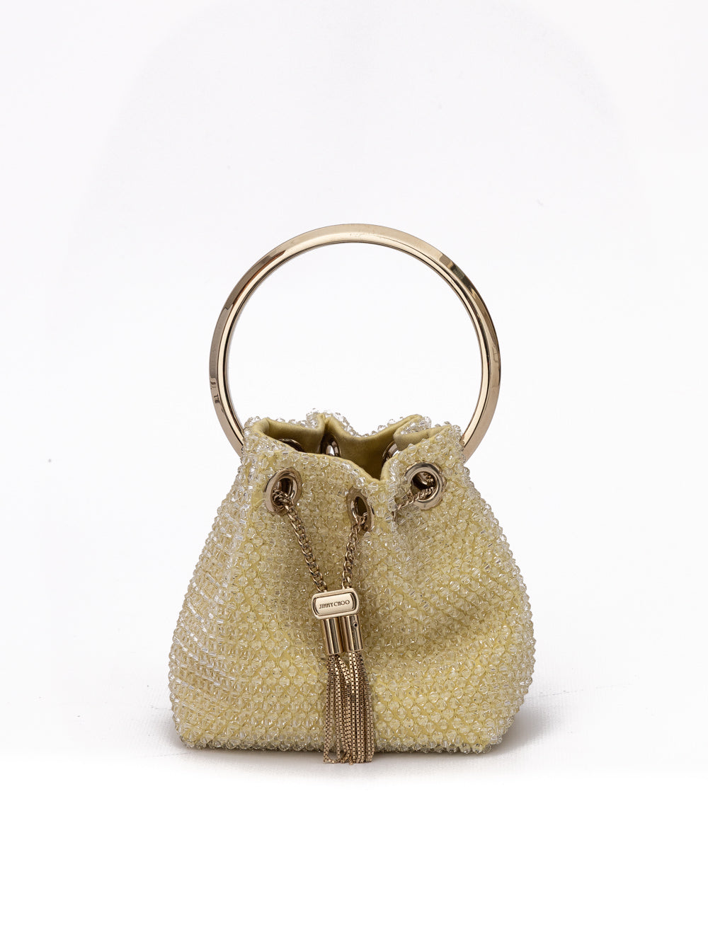 Yellow Bon Bon Micro Crystals Bucket Jimmy Choo