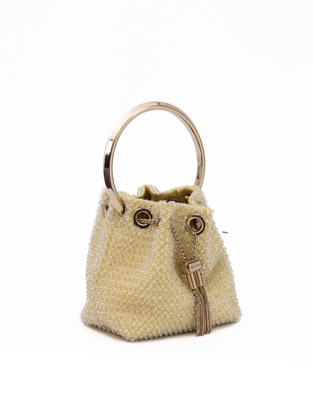 Yellow Bon Bon Micro Crystals Bucket Jimmy Choo