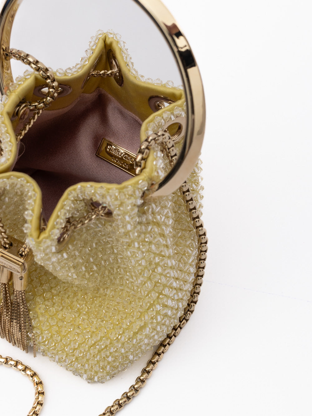 Yellow Bon Bon Micro Crystals Bucket Jimmy Choo