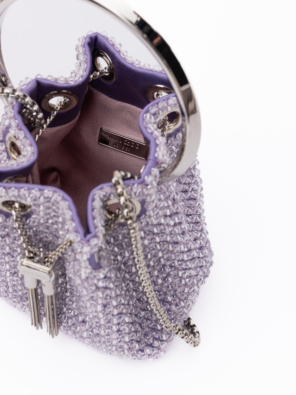 Light Purple Bon Bon Micro Crystals Bucket Jimmy Choo