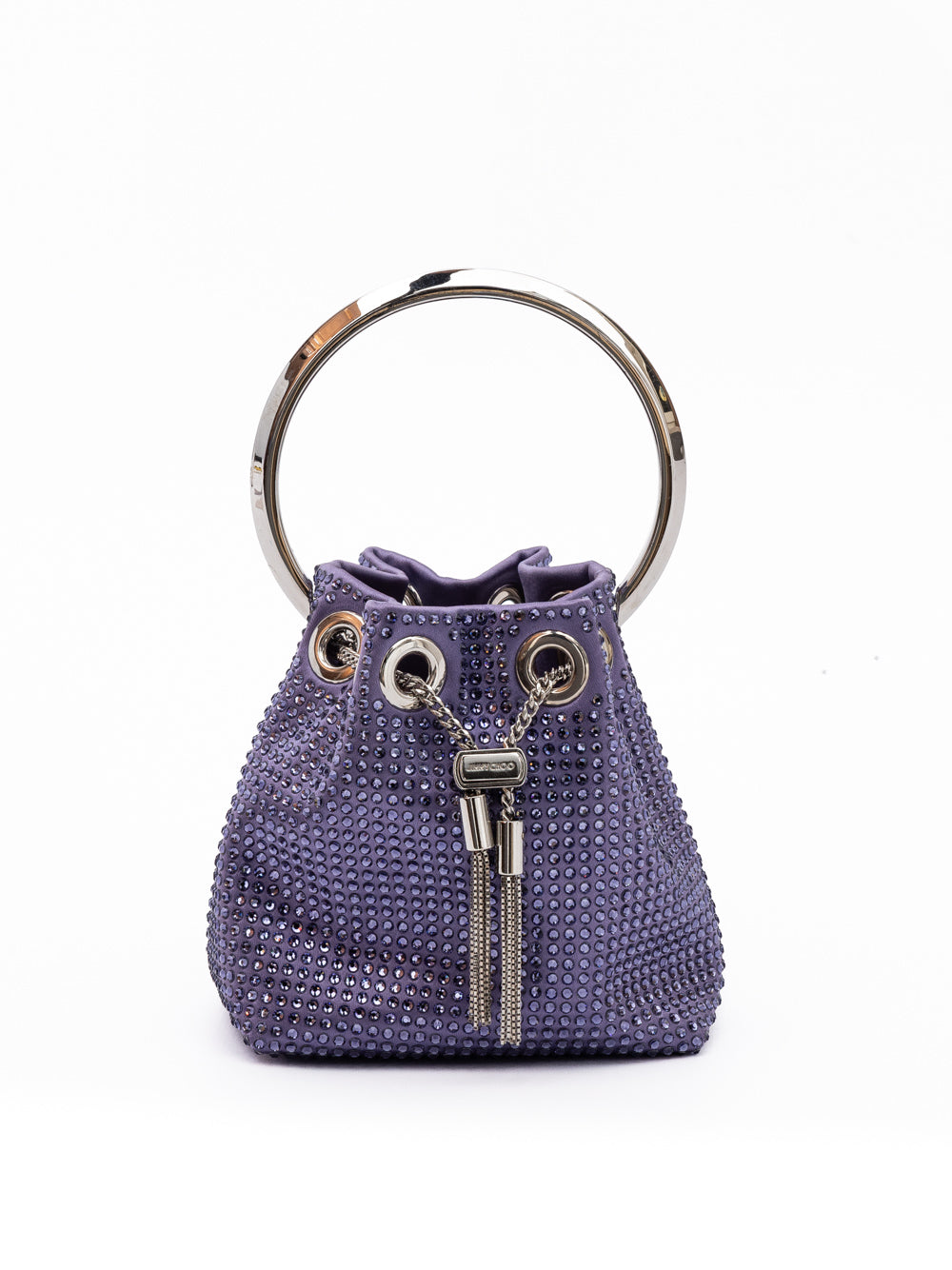 Purple Bon Bon Micro Crystals Bucket Jimmy Choo