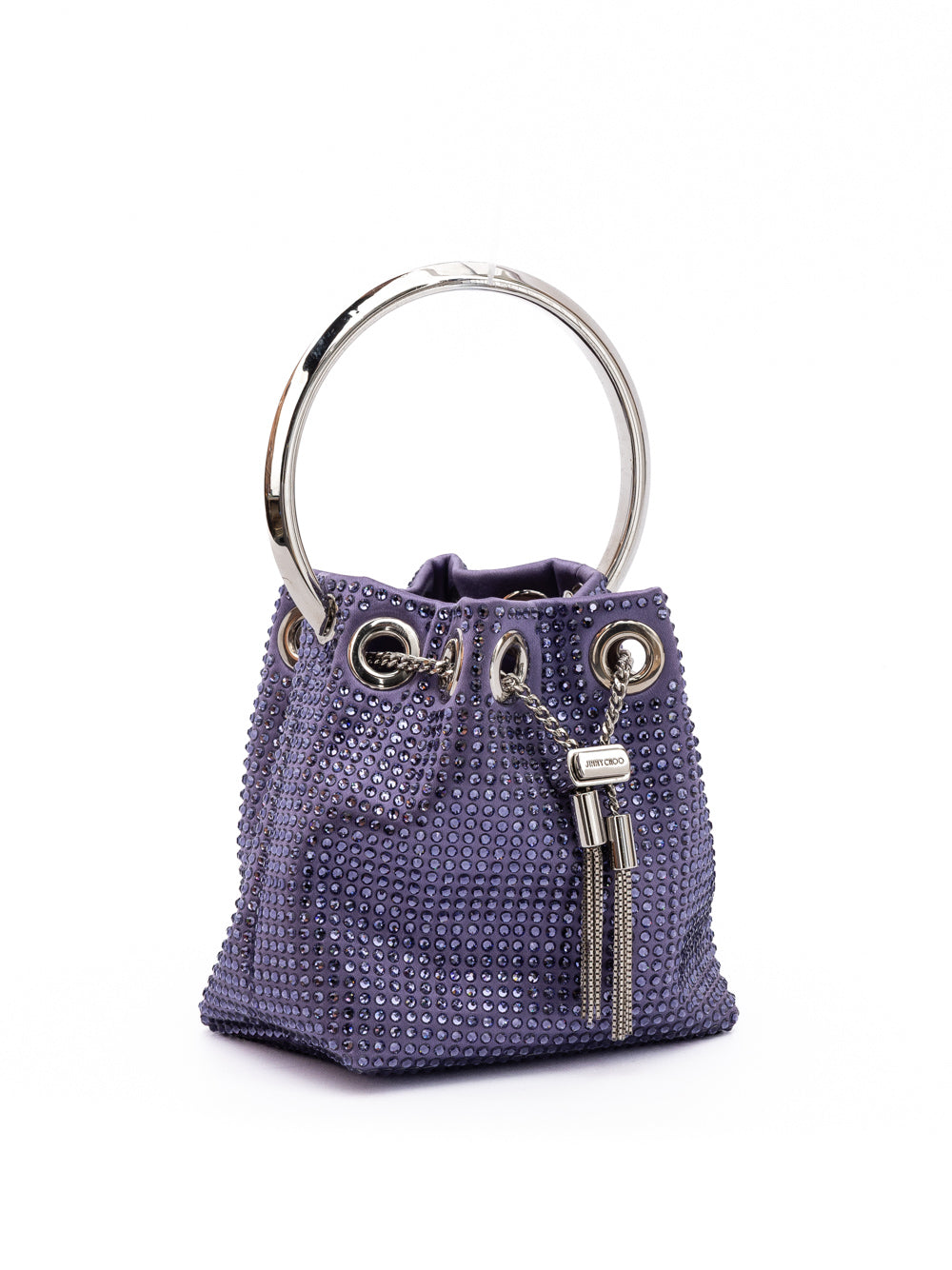 Purple Bon Bon Micro Crystals Bucket Jimmy Choo
