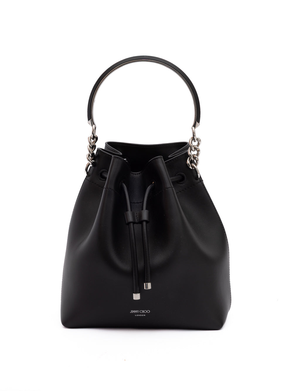 Black Bon Bon Leather Bucket Jimmy Choo